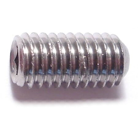 5mm-0.80 X 10mm A2 Stainless Steel Coarse Thread Cup Point Hex Socket Headless Set Screws 8PK